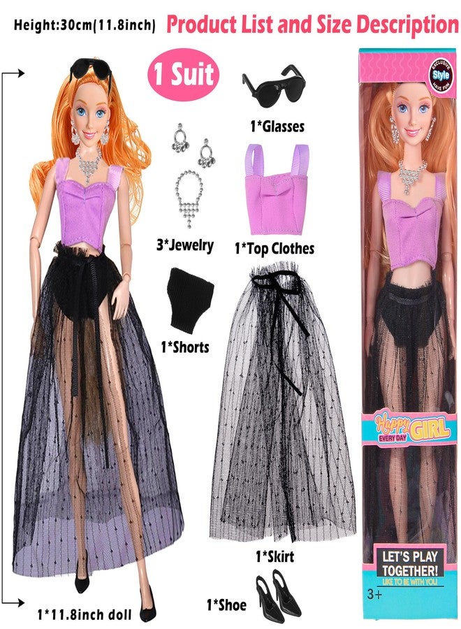 ebuddy 6 Pack 11.5 Inch Fashion Dolls Set - 6 Stylish White Skin Dolls with Unique Outfits & Accessories - Image 3
